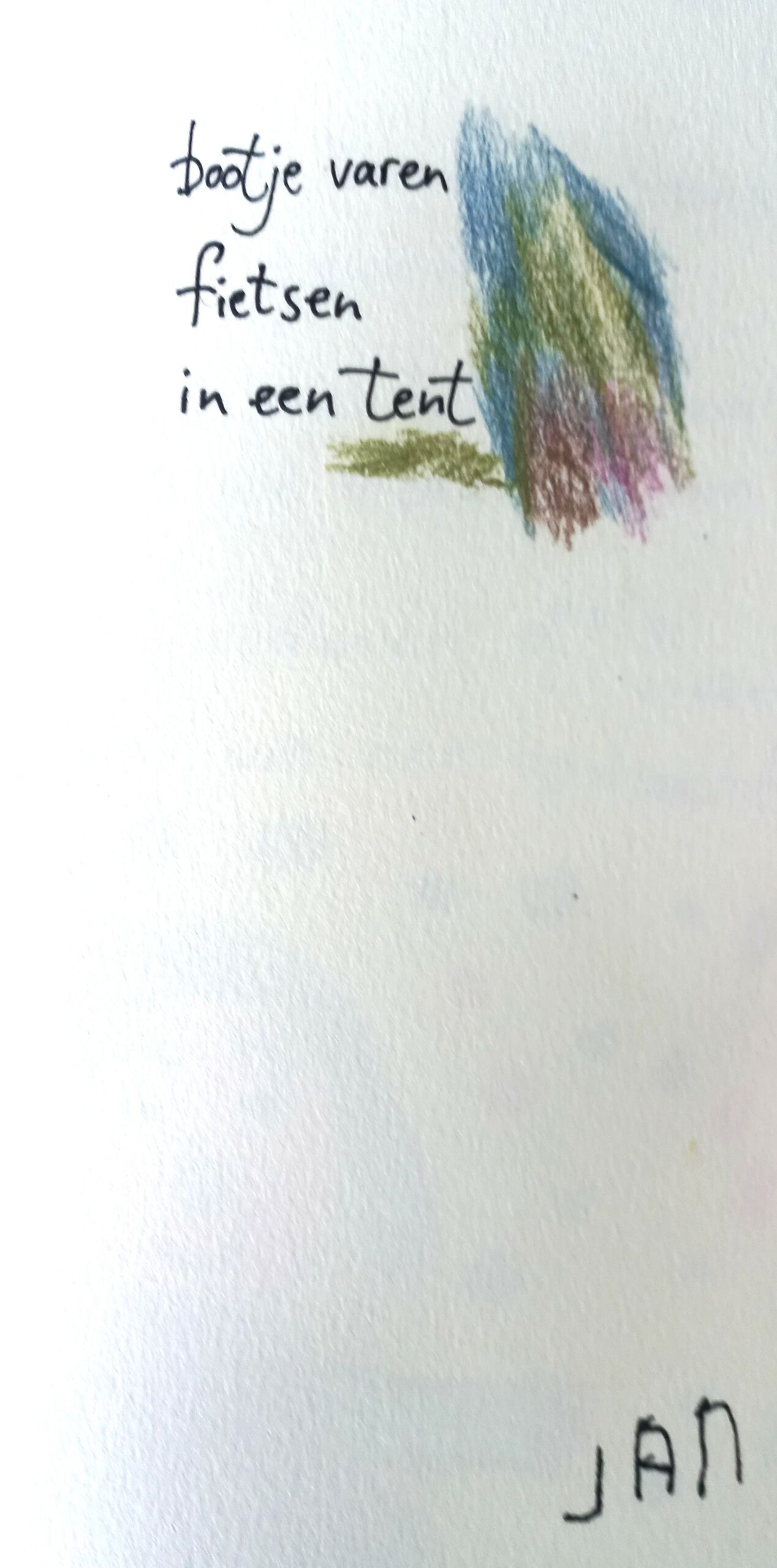 Tekening en gedicht Jan